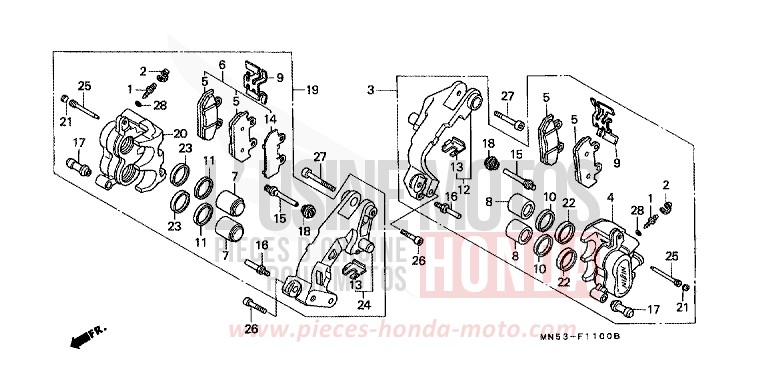 VORDERRAD-BREMSSATTEL von Gold Wing NH215B (NH215B) von 1988